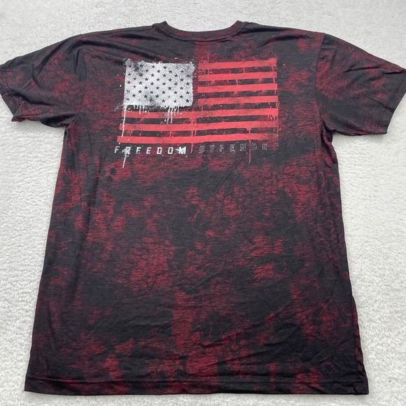 Affliction Freedom Defender Graphic T-Shirt Mens 2XL Red Black Gun - Picture 6 of 7